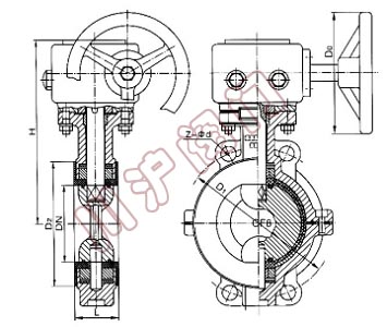襯氟蝶閥結(jié)構(gòu)圖
