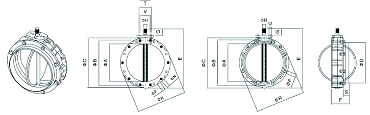 手動(dòng)粉體蝶閥結(jié)構(gòu)圖