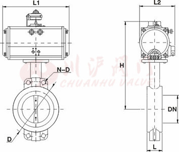 氣動(dòng)開關(guān)蝶閥結(jié)構(gòu)圖