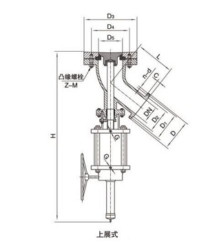 氣動上展式放料閥結(jié)構(gòu)圖